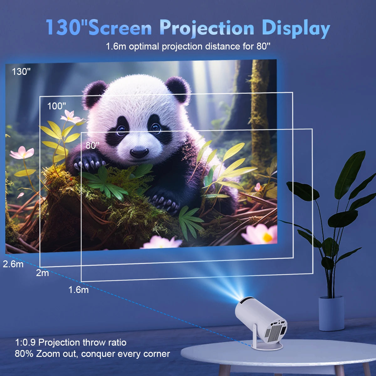 Projector 4K Android 11 Dual Wifi6 Home, Cinema & Outdoor