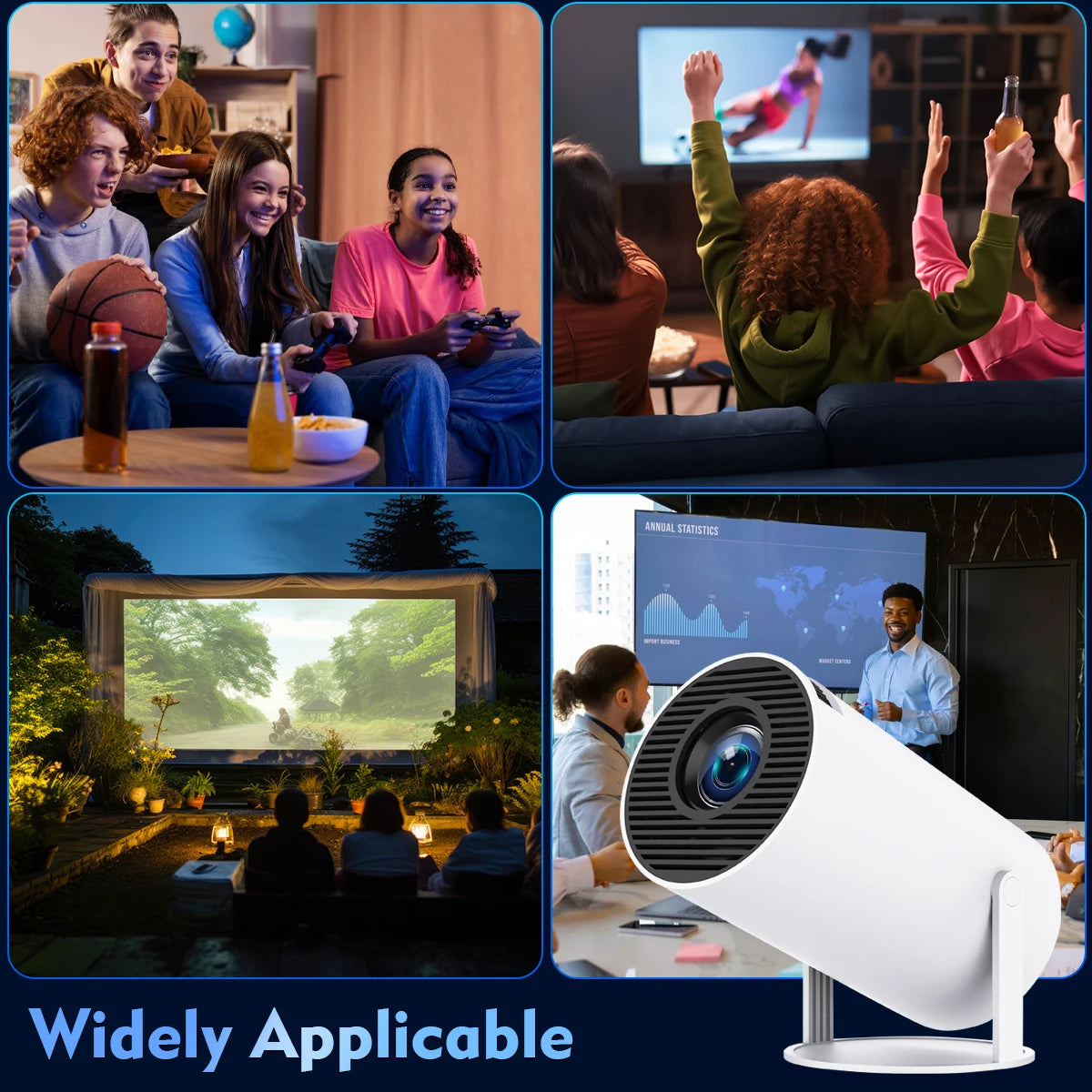 Projector 4K Android 11 Dual Wifi6 Home, Cinema & Outdoor